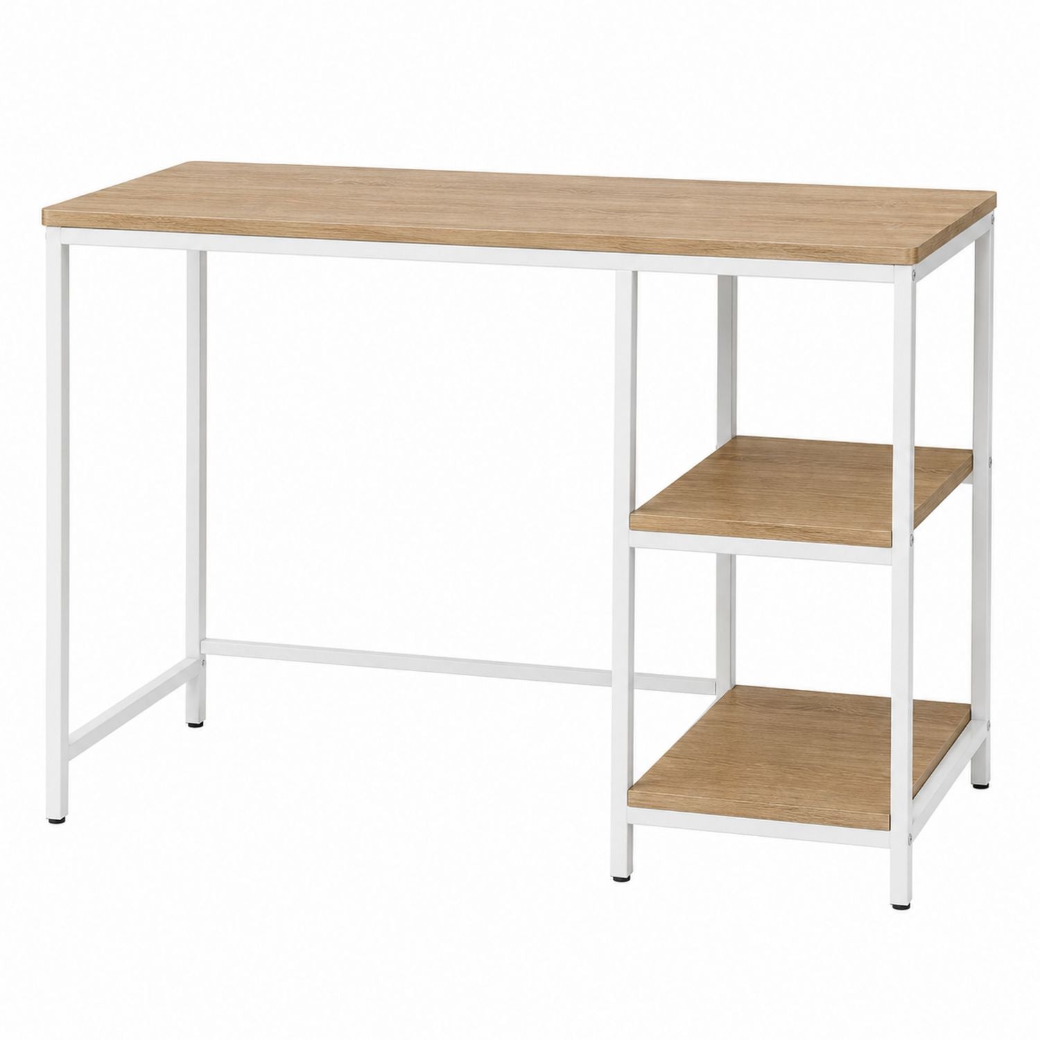 Wood and Metal Desk with Shelves 120cm x 60cm x 75cm