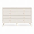White Wood 8-Drawer Dresser