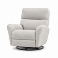 Swivel Recliner Chair Boucle Fabric Light Grey