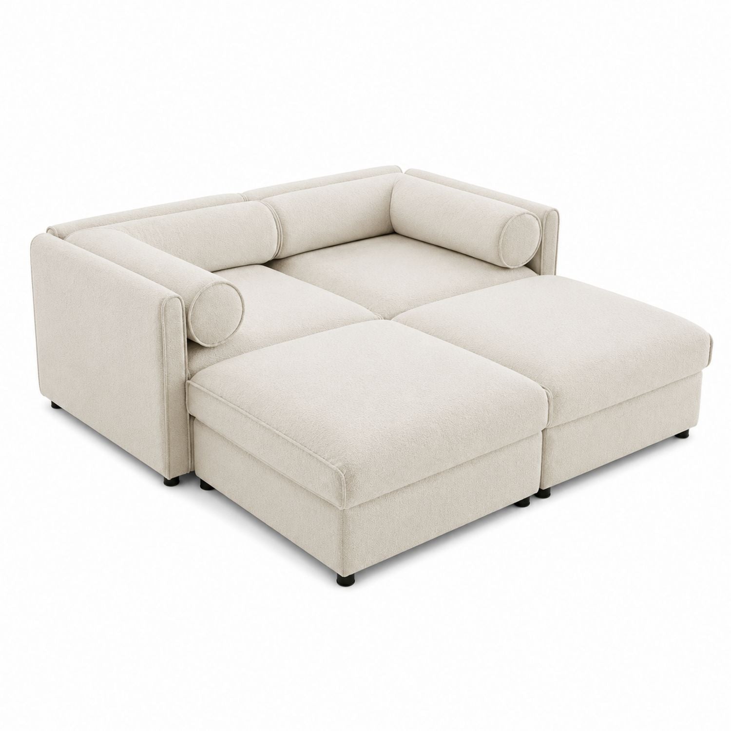 Modular Fabric Sectional Sofa with Ottoman