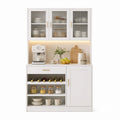 White MDF Sideboard with Tempered Glass Doors and Shelves
