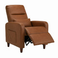 Recliner Chair PU Leather Brown with Footrest