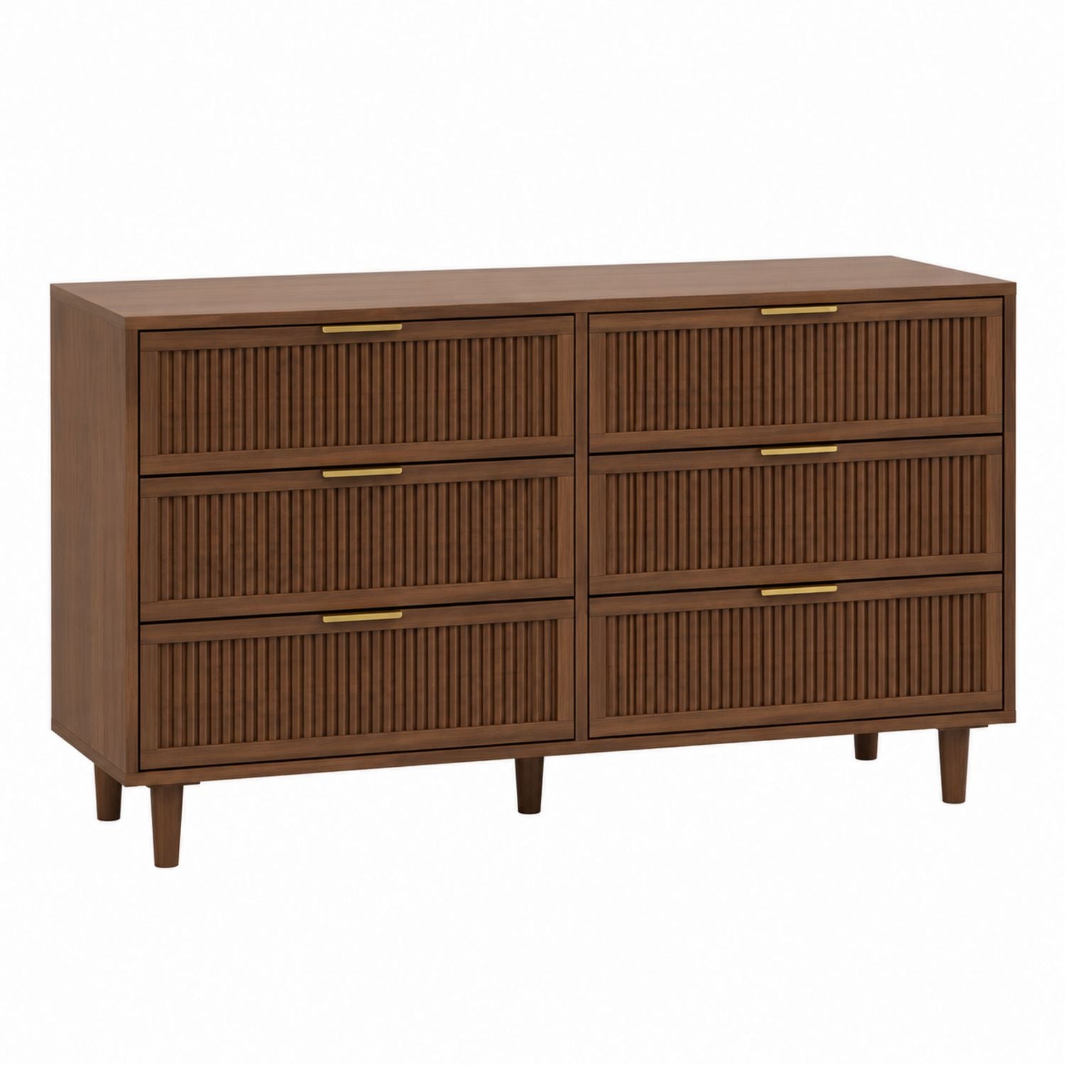 Wooden 6-Drawer Dresser Brown