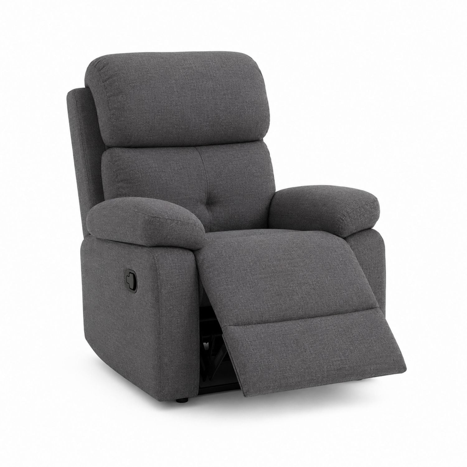 Recliner Chair Polyester Upholstery Metal Mechanism Gray