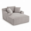 Corduroy Chaise Lounge Sofa with Cup Holders