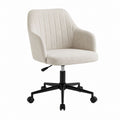 Adjustable Office Chair with Polyester Upholstery Beige